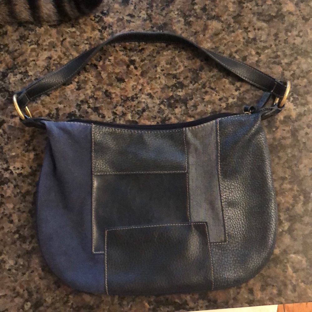 Patchwork Blue Shoulder Bag - image 1
